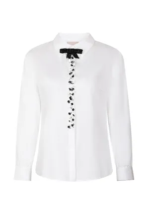 Cotton top with amphibole decoration