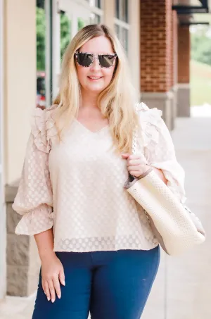 Creme Brulle Dot Blouse