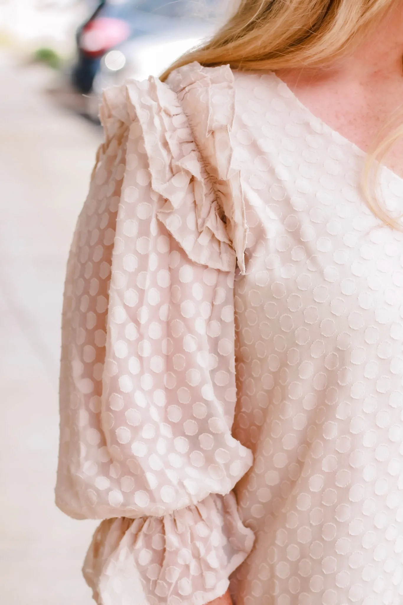 Creme Brulle Dot Blouse