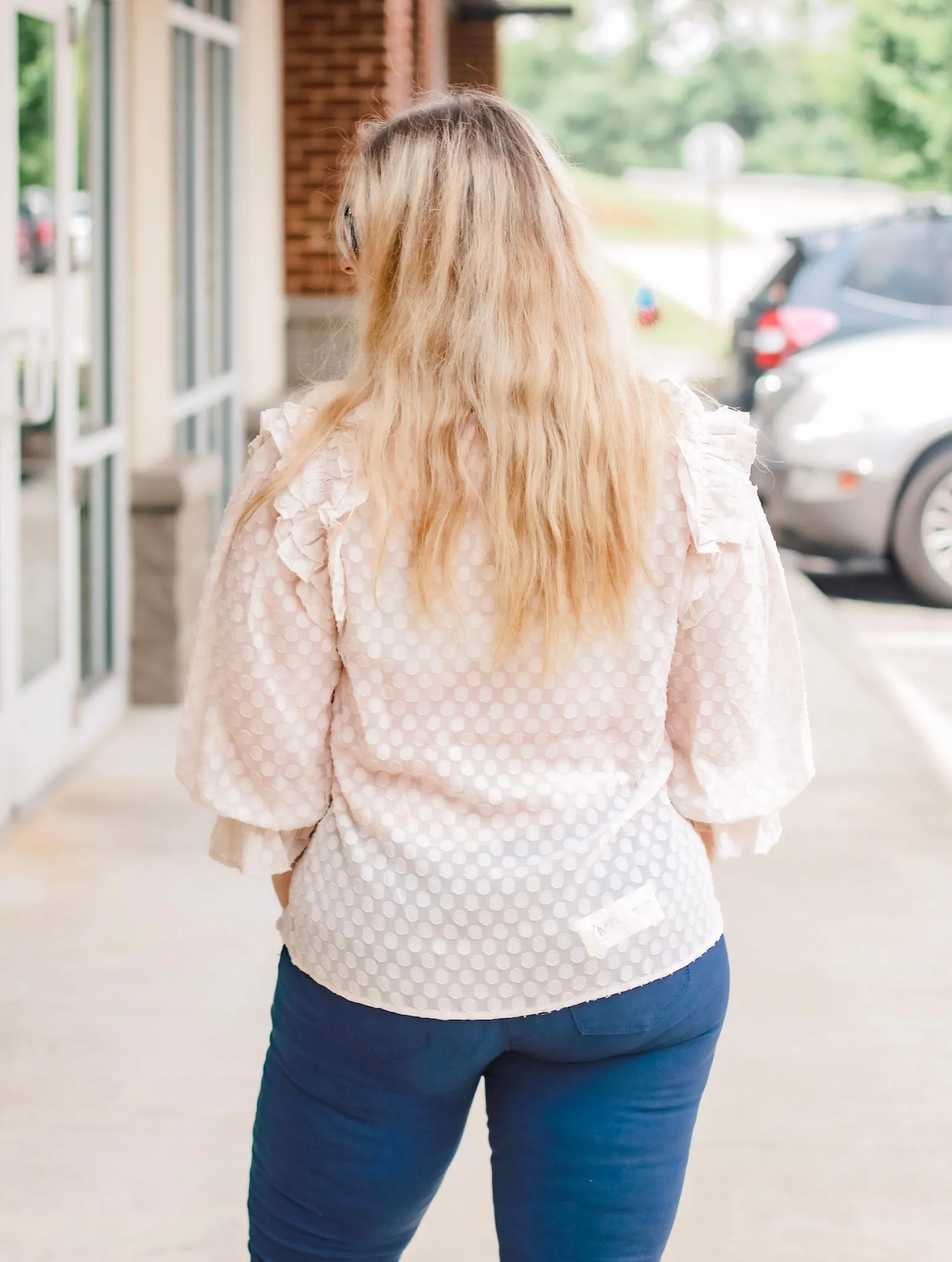 Creme Brulle Dot Blouse