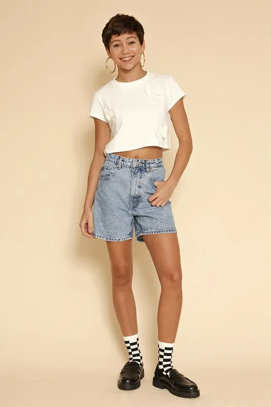 Cropped bow tee