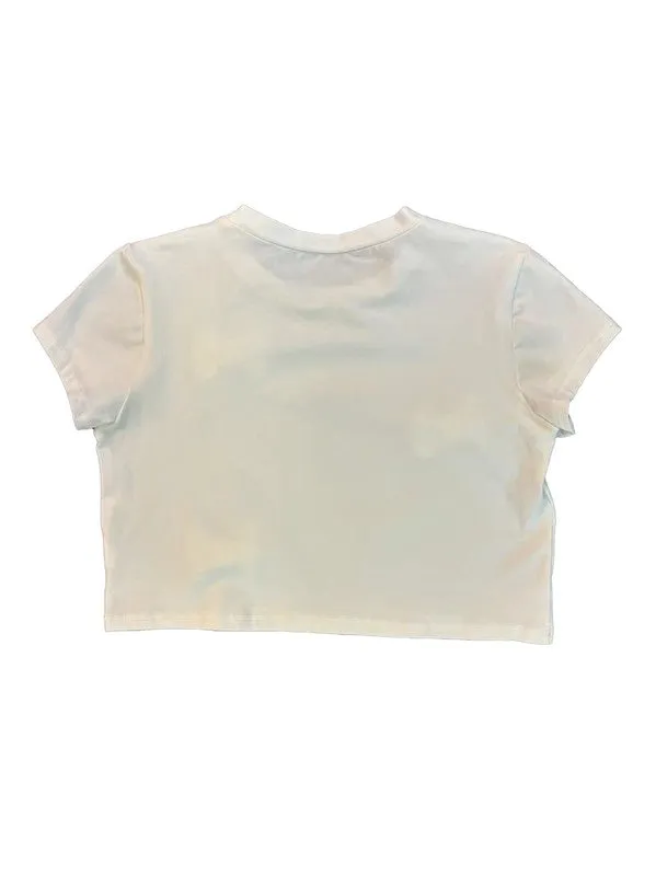 Cropped bow tee