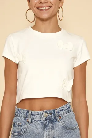 Cropped bow tee