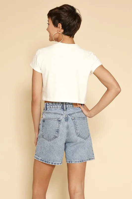 Cropped bow tee