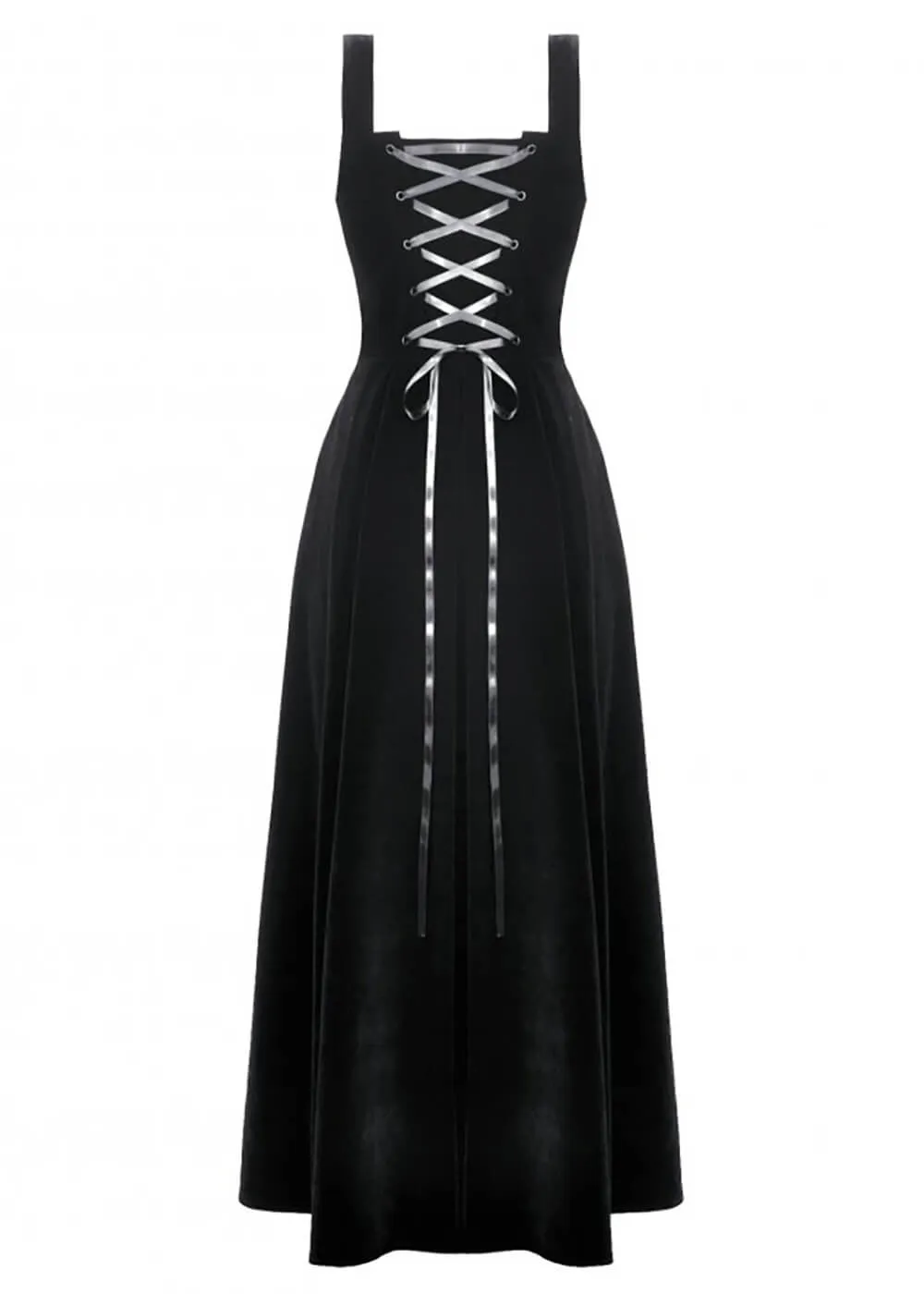 Dark In Love Horn Velvet Maxi Dress Black