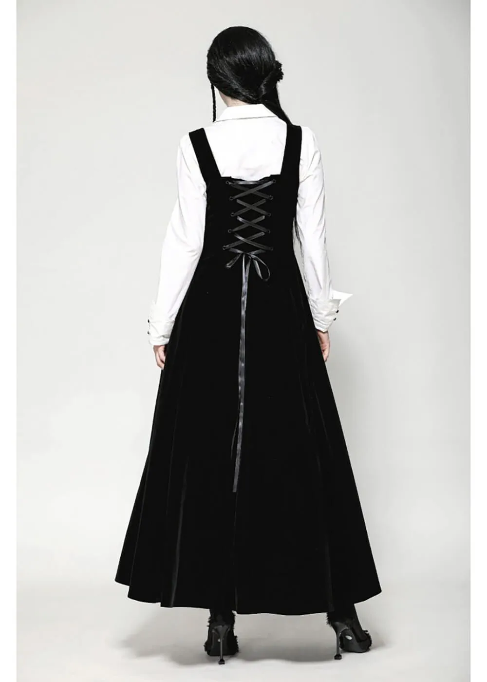 Dark In Love Horn Velvet Maxi Dress Black