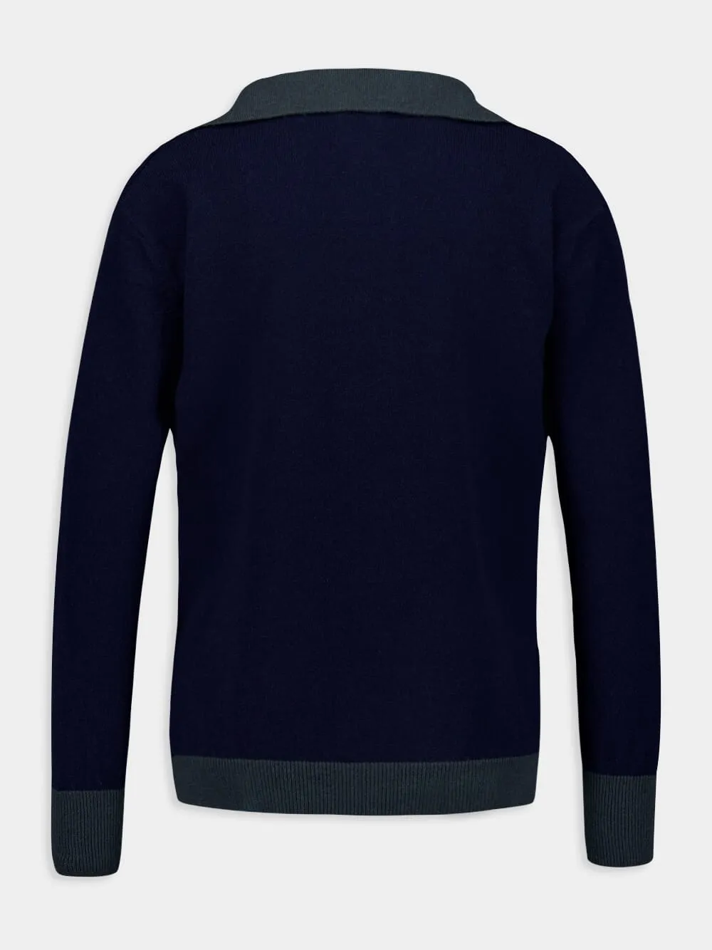 Diane Blue Cashmere V-Neck Blouse