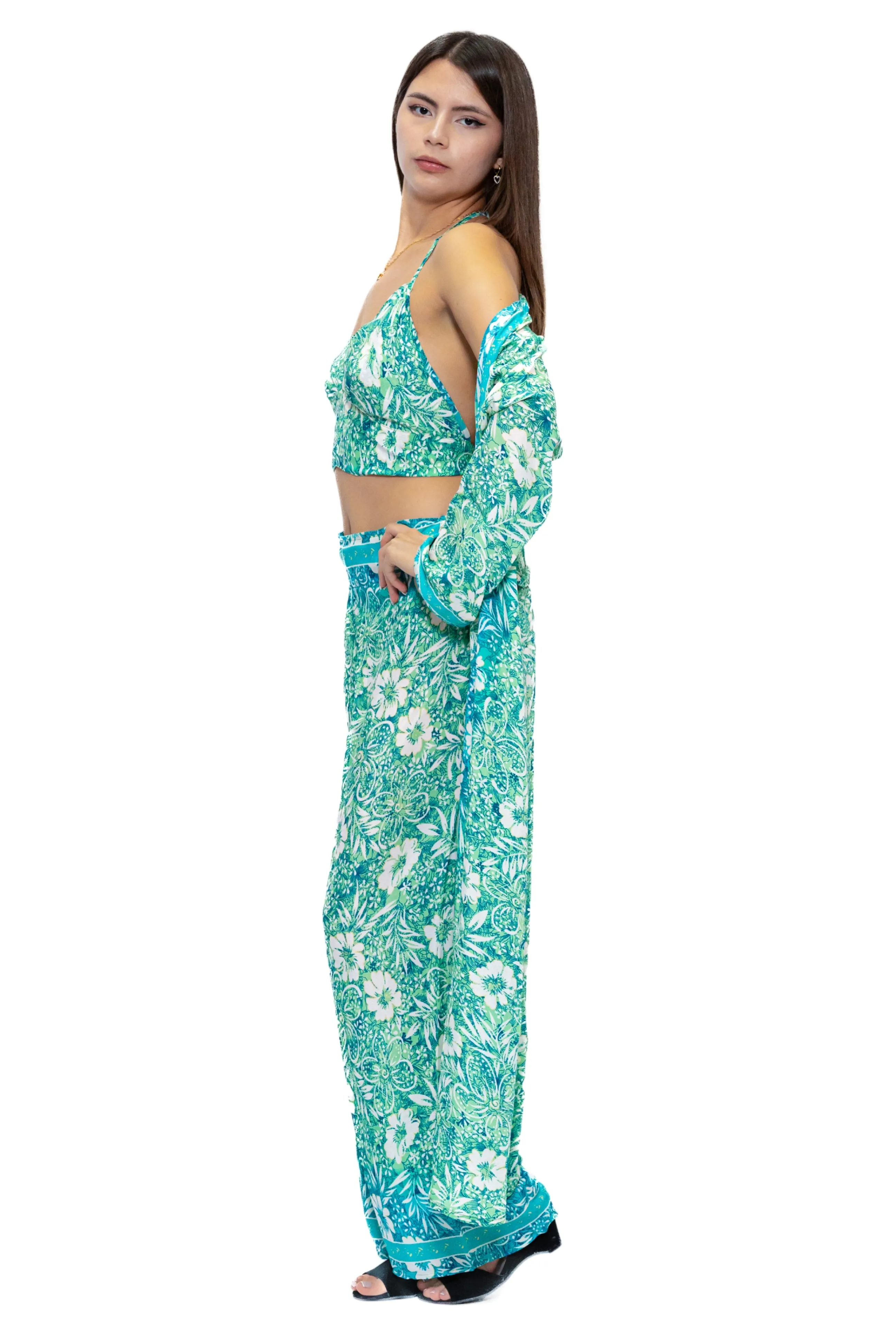 DK 7345 3-piece duster pant set