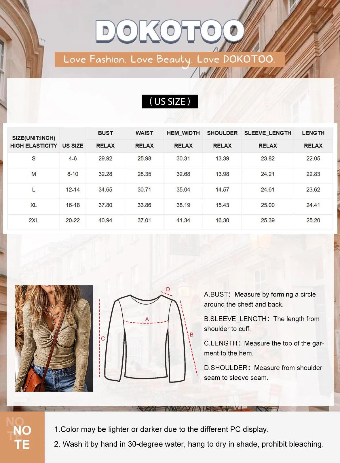 Dokotoo V Neck T Shirts for Women V Neck Sexy Long Sleeve Fall Sweaters Teacher Tops for Women 2024 Outfits Clothes Trendy Womens Fashion Fitted Shirts Tshirts Shirts for Women A Khaki