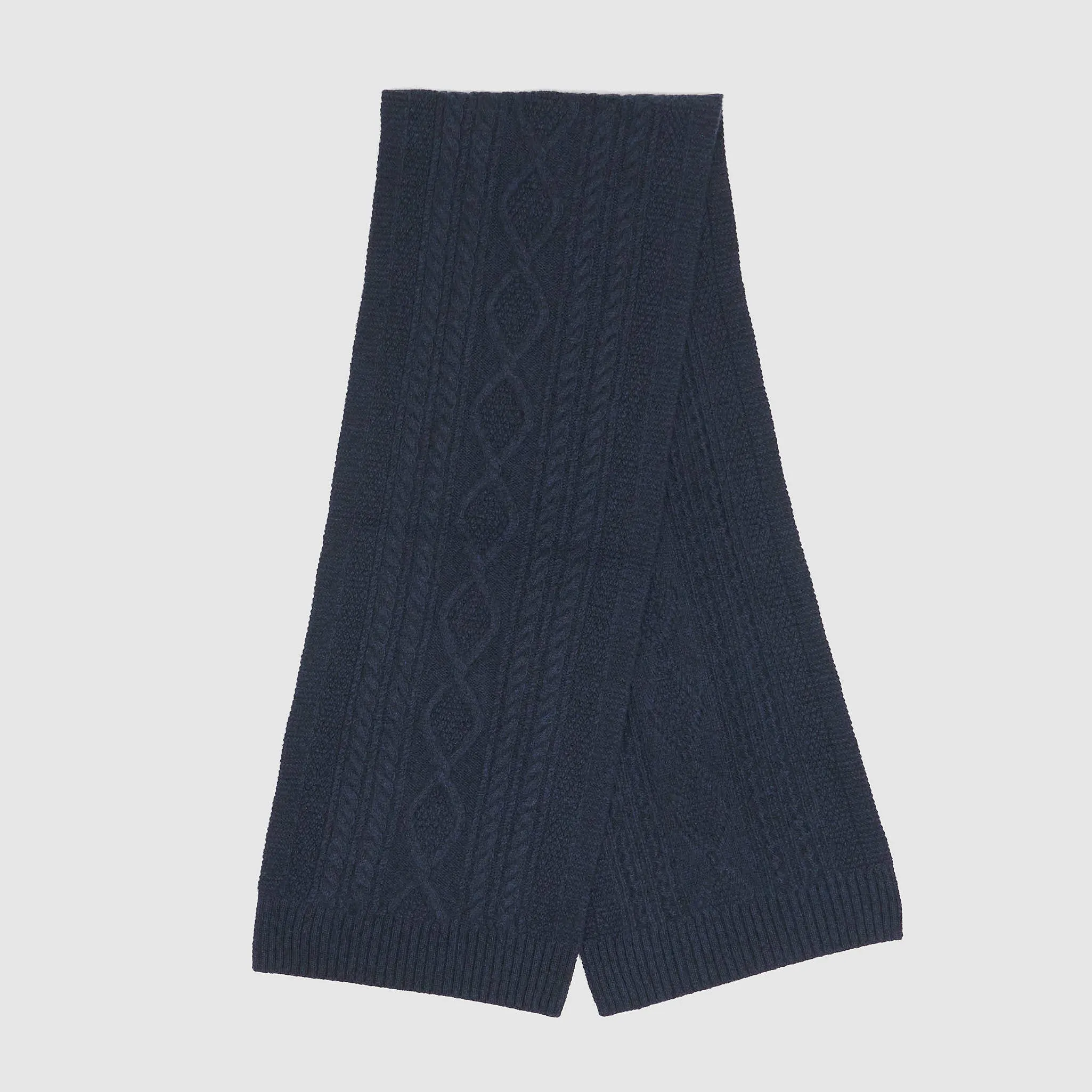 Double RL Aran Knit Cashmere Scarf