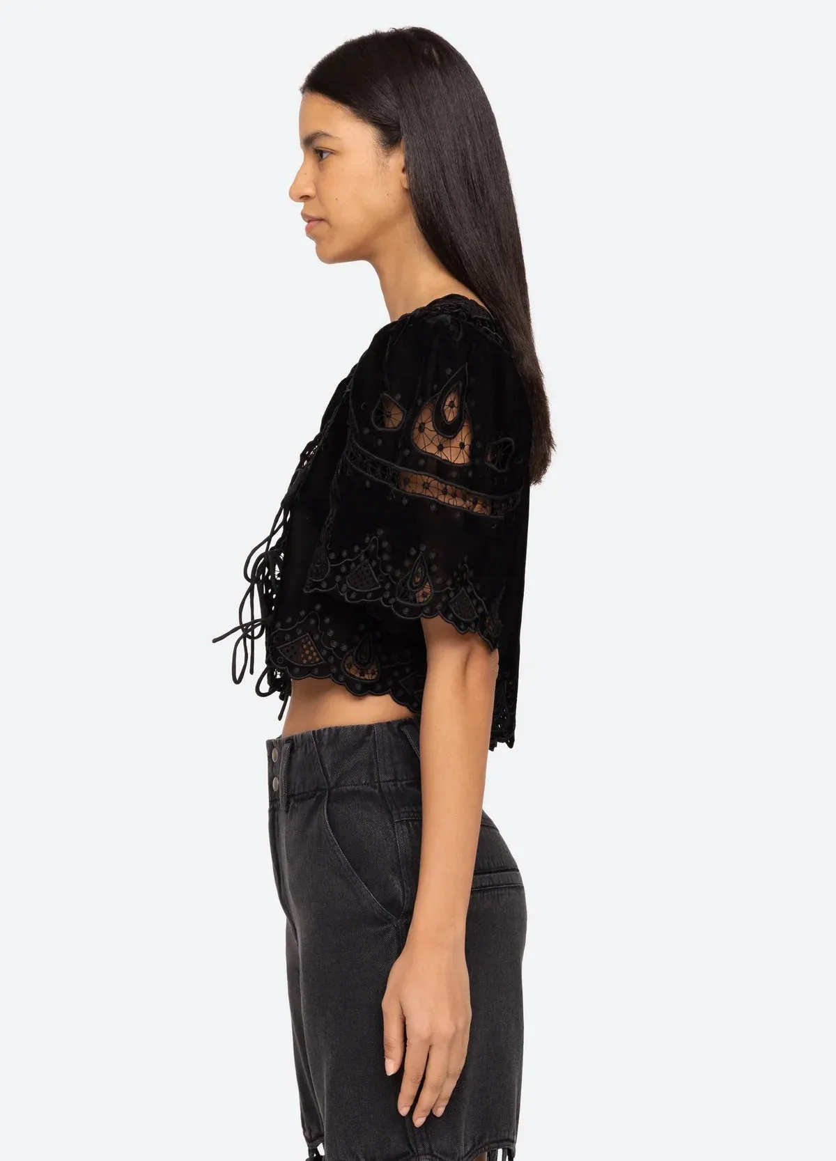 Eliana Tie Top - Black
