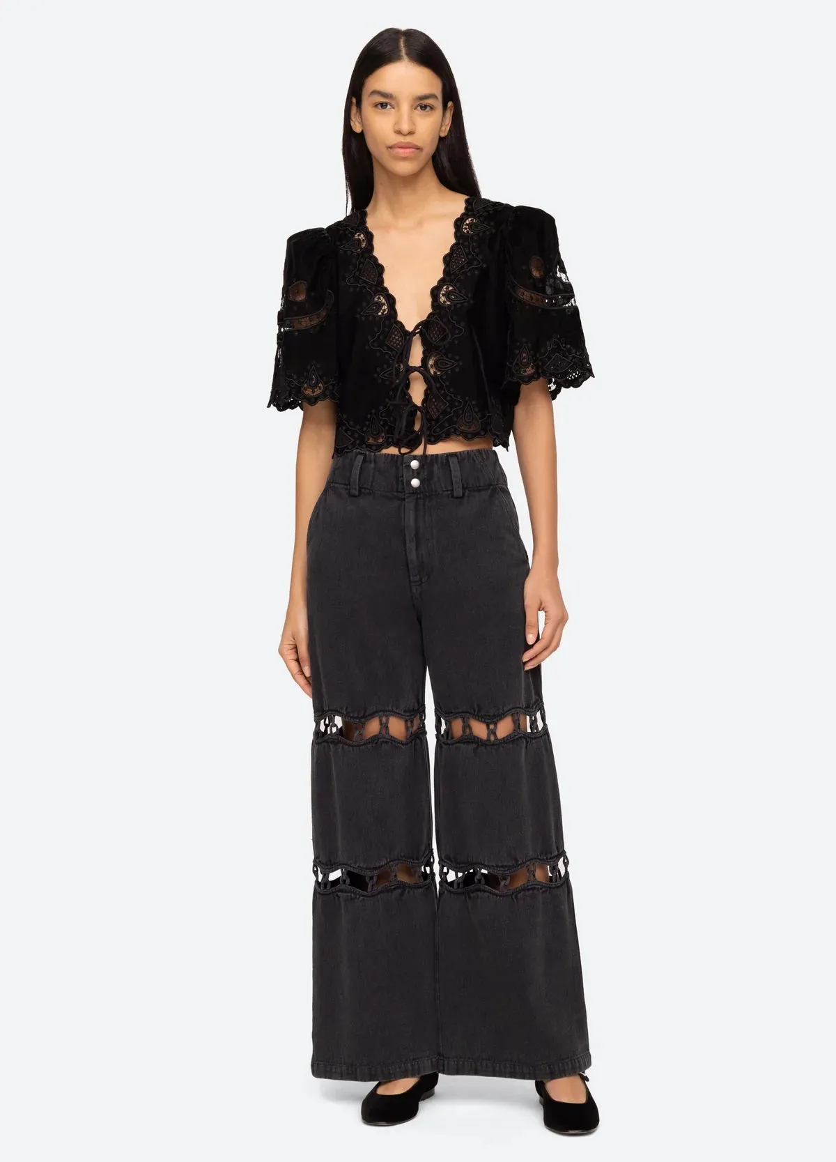 Eliana Tie Top - Black