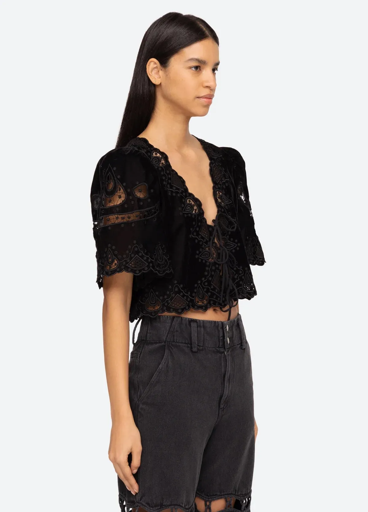 Eliana Tie Top - Black