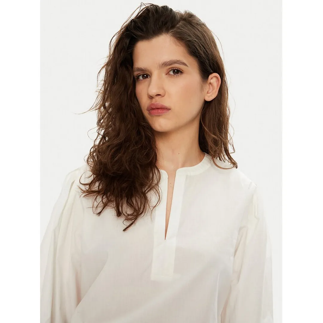 Ess Poplin V Neck Ls Blouse