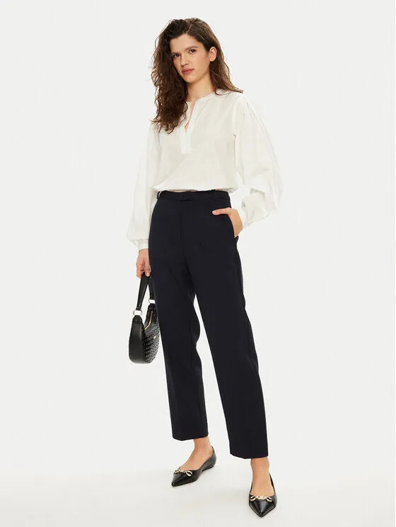 Ess Poplin V Neck Ls Blouse