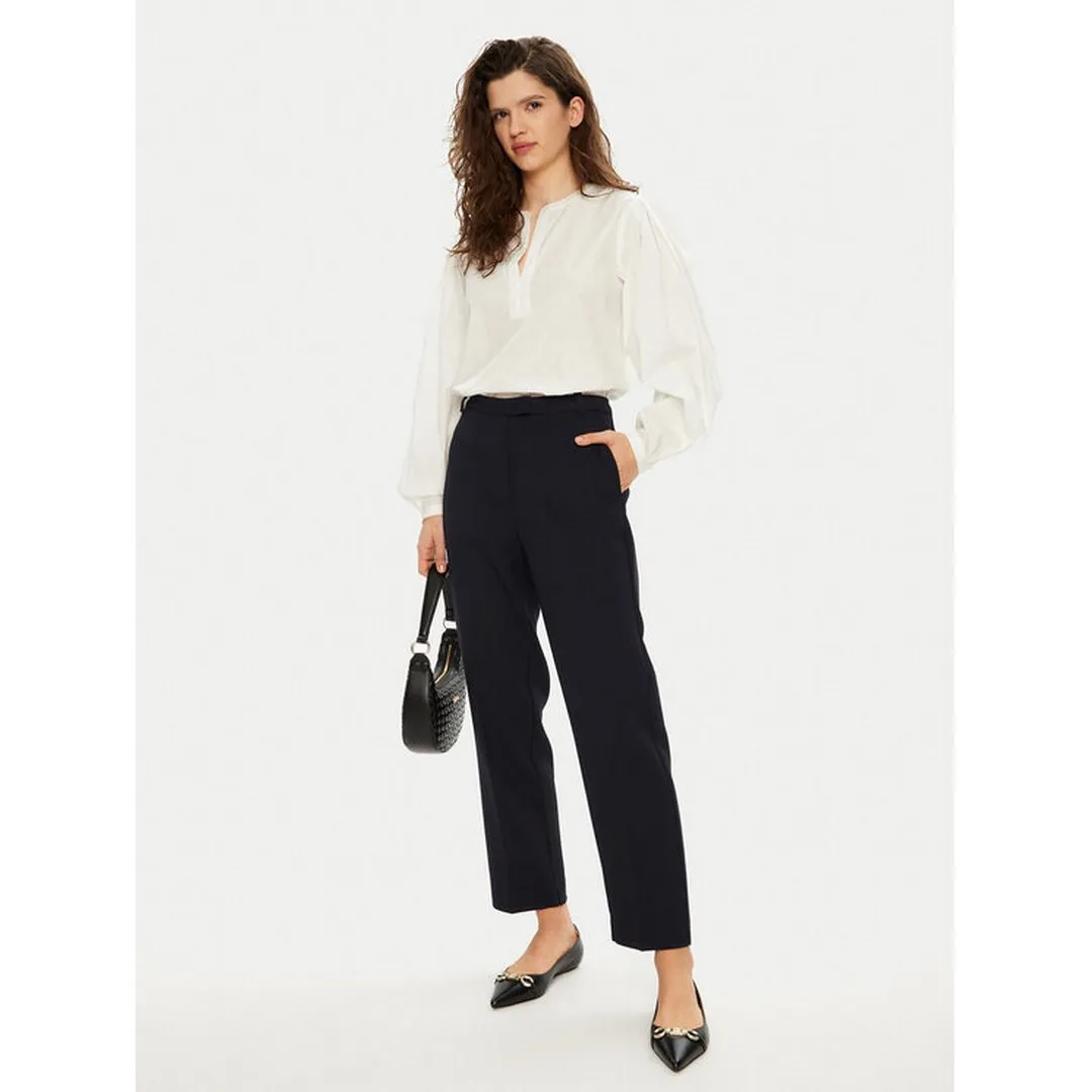 Ess Poplin V Neck Ls Blouse