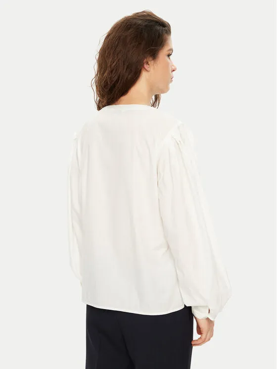 Ess Poplin V Neck Ls Blouse