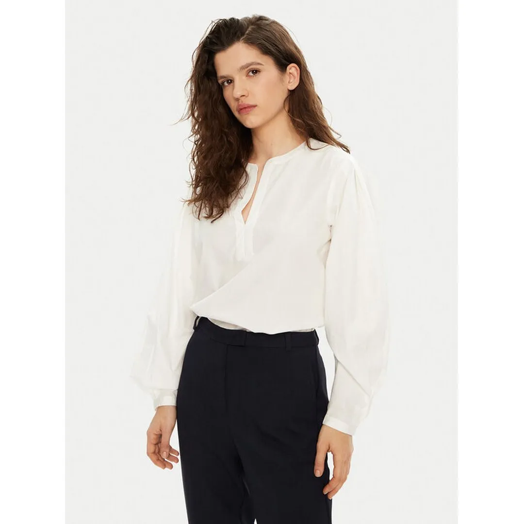 Ess Poplin V Neck Ls Blouse