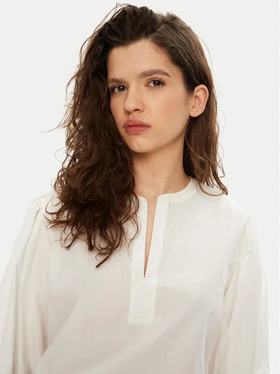 Ess Poplin V Neck Ls Blouse