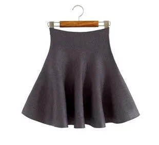Female Solid Casual Knee-length Sun Pleated For Color Tutu Lady Skirt Winter Women Skirts None Natural A-line