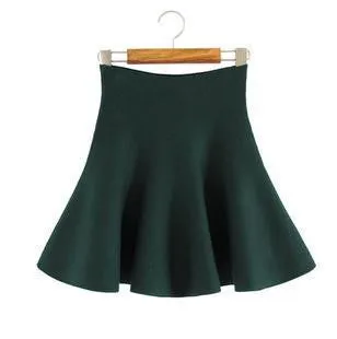 Female Solid Casual Knee-length Sun Pleated For Color Tutu Lady Skirt Winter Women Skirts None Natural A-line