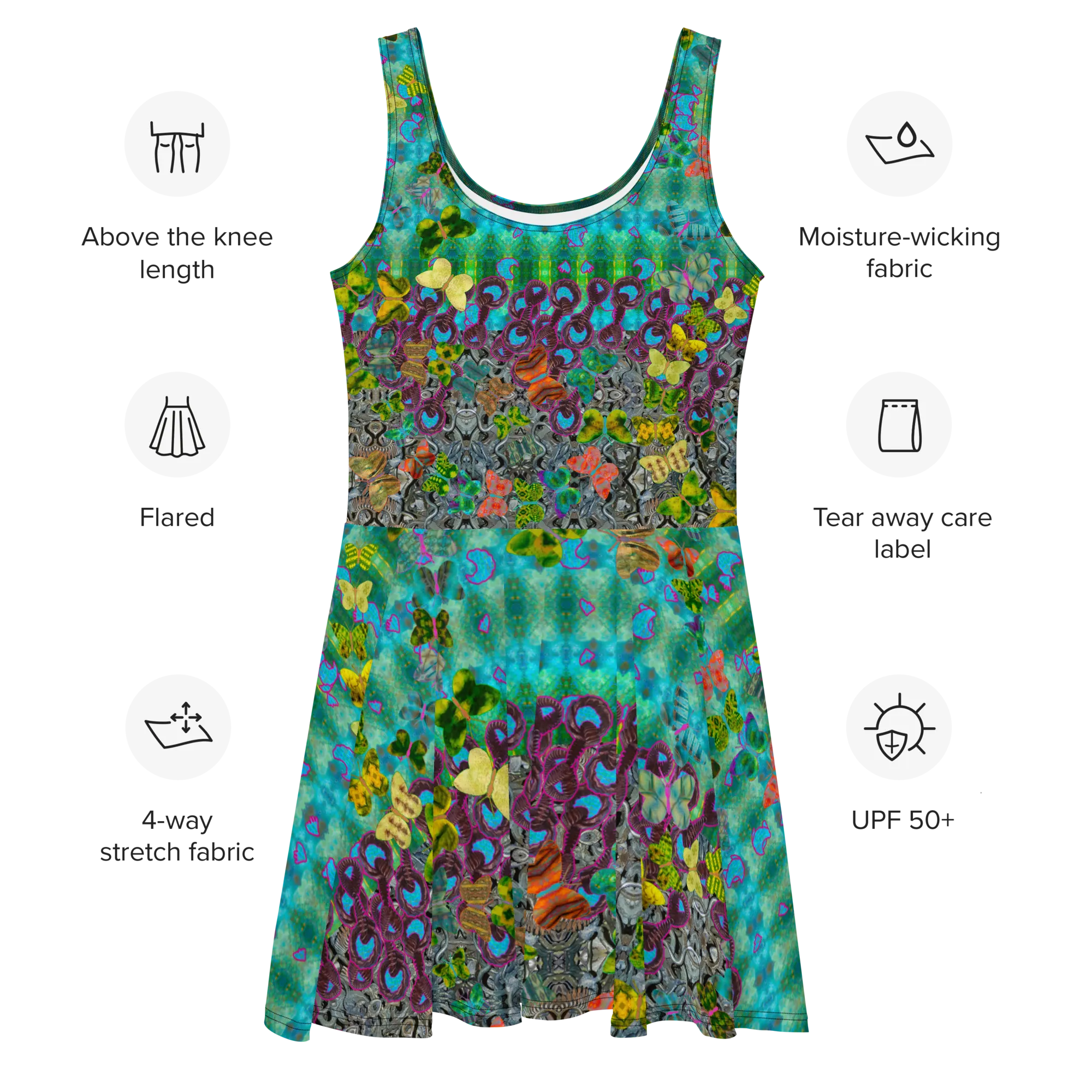 Fitted Skater Dress (Her/Muliebris)(Butterfly Glade, Shoal Solstice, GNHV8.11) RJSTH@Fabric#11 RJSTHw2021 RJS