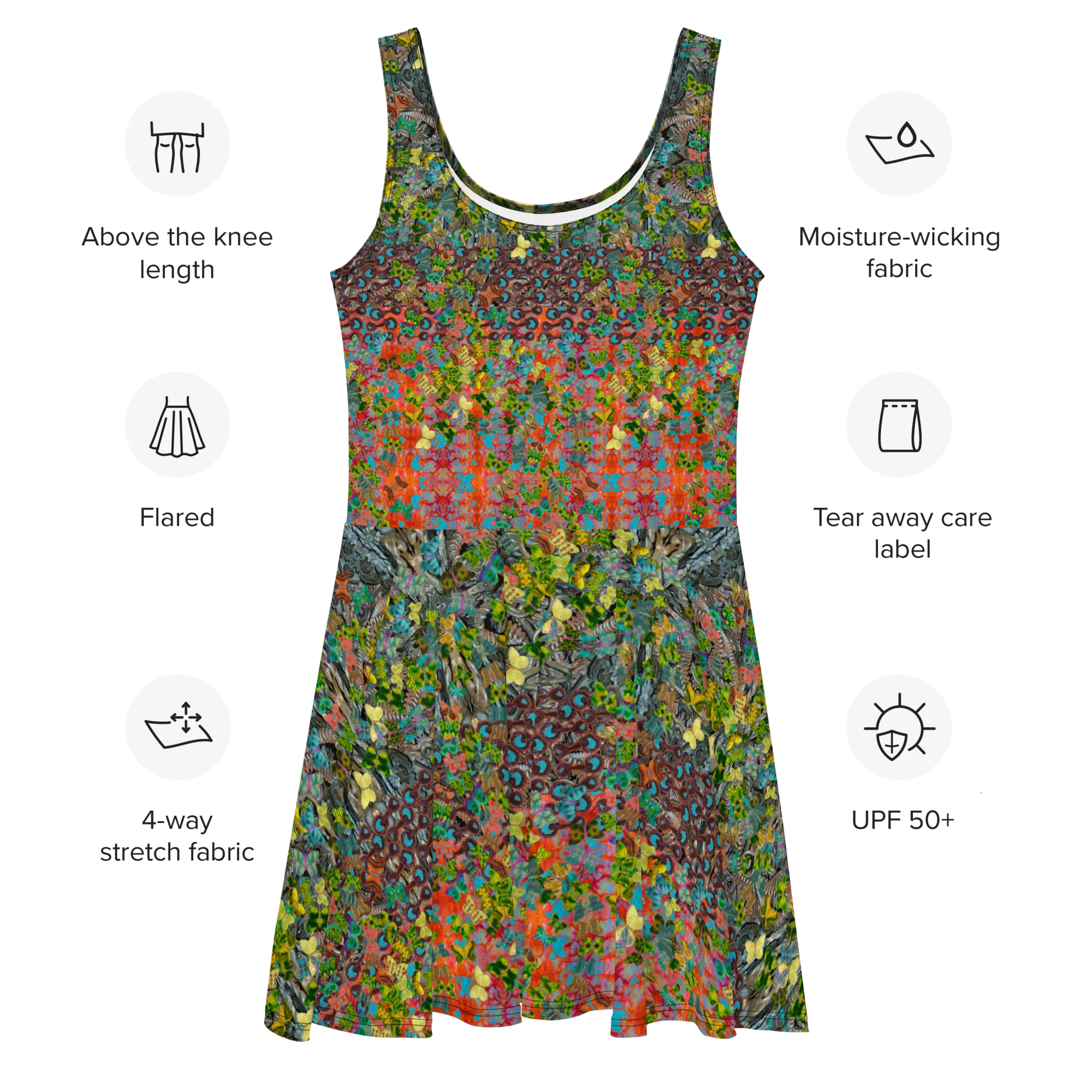 Fitted Skater Dress (Her/Muliebris)(Butterfly Glade, Shoal Solstice, GNHV8.12) RJSTH@Fabric#12 RJSTHw2021 RJS