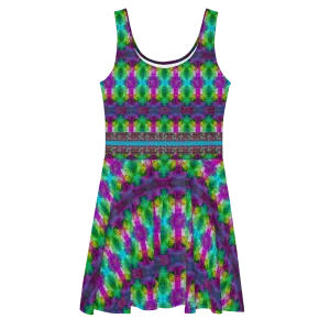 Fitted Skater Dress (Her/Muliebris)(Tree Link Stripe) RJSTH@Fabric#11 RJSTHS2021 RJS