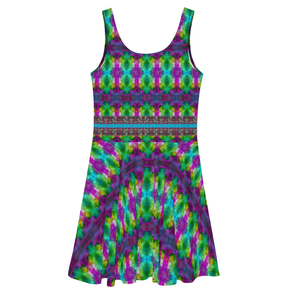 Fitted Skater Dress (Her/Muliebris)(Tree Link Stripe) RJSTH@Fabric#11 RJSTHS2021 RJS