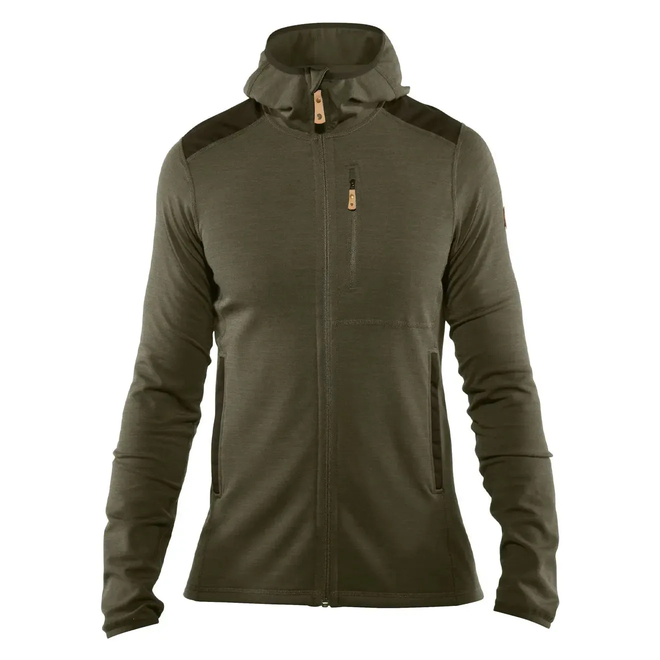 Fjallraven Keb Fleece Hoodie Laurel Green / Deep Forest