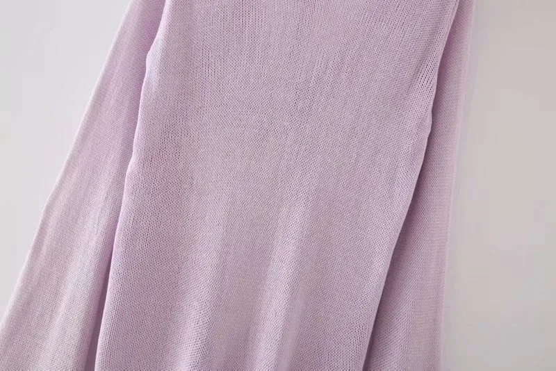 Flared Sleeves Tie Knitting Tops Shorts Two-piece Set