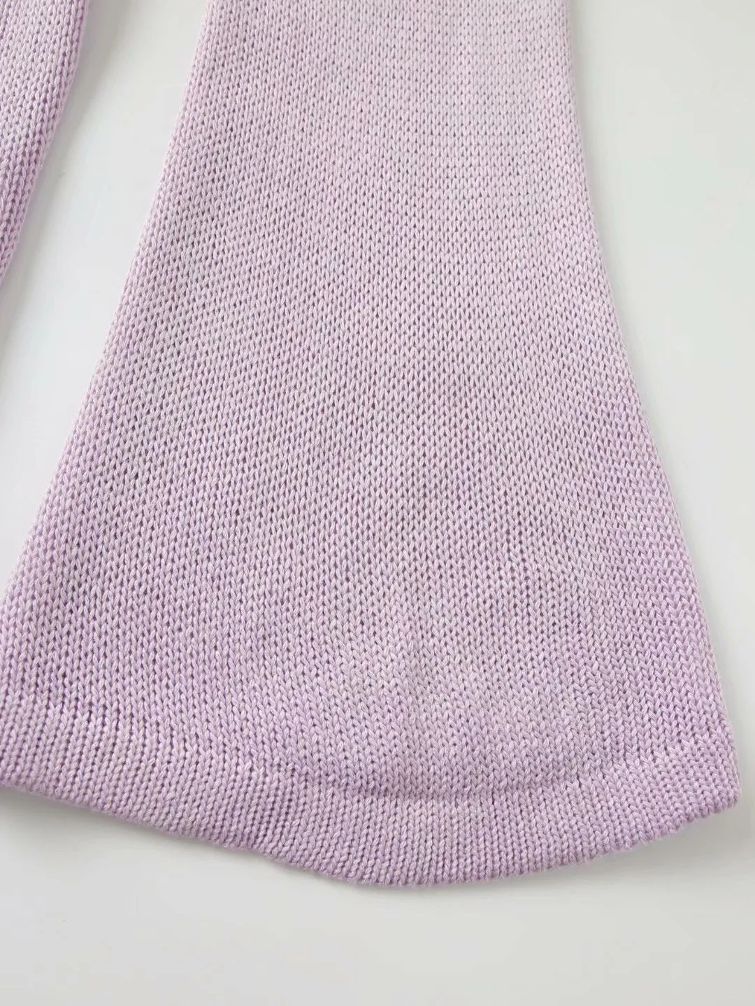 Flared Sleeves Tie Knitting Tops Shorts Two-piece Set