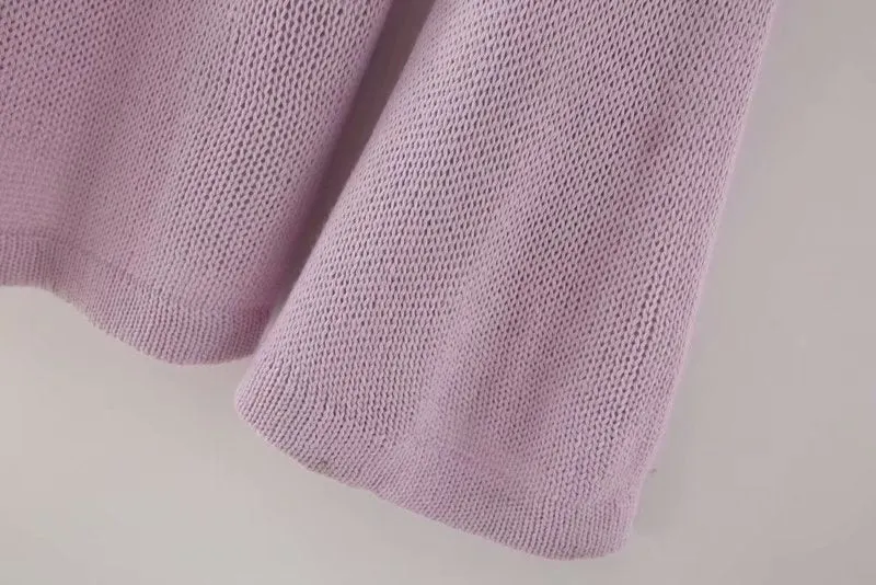 Flared Sleeves Tie Knitting Tops Shorts Two-piece Set