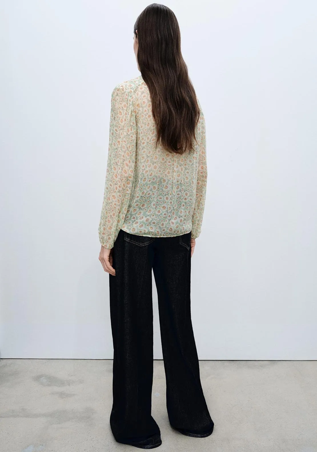 Floral tie blouse - Green