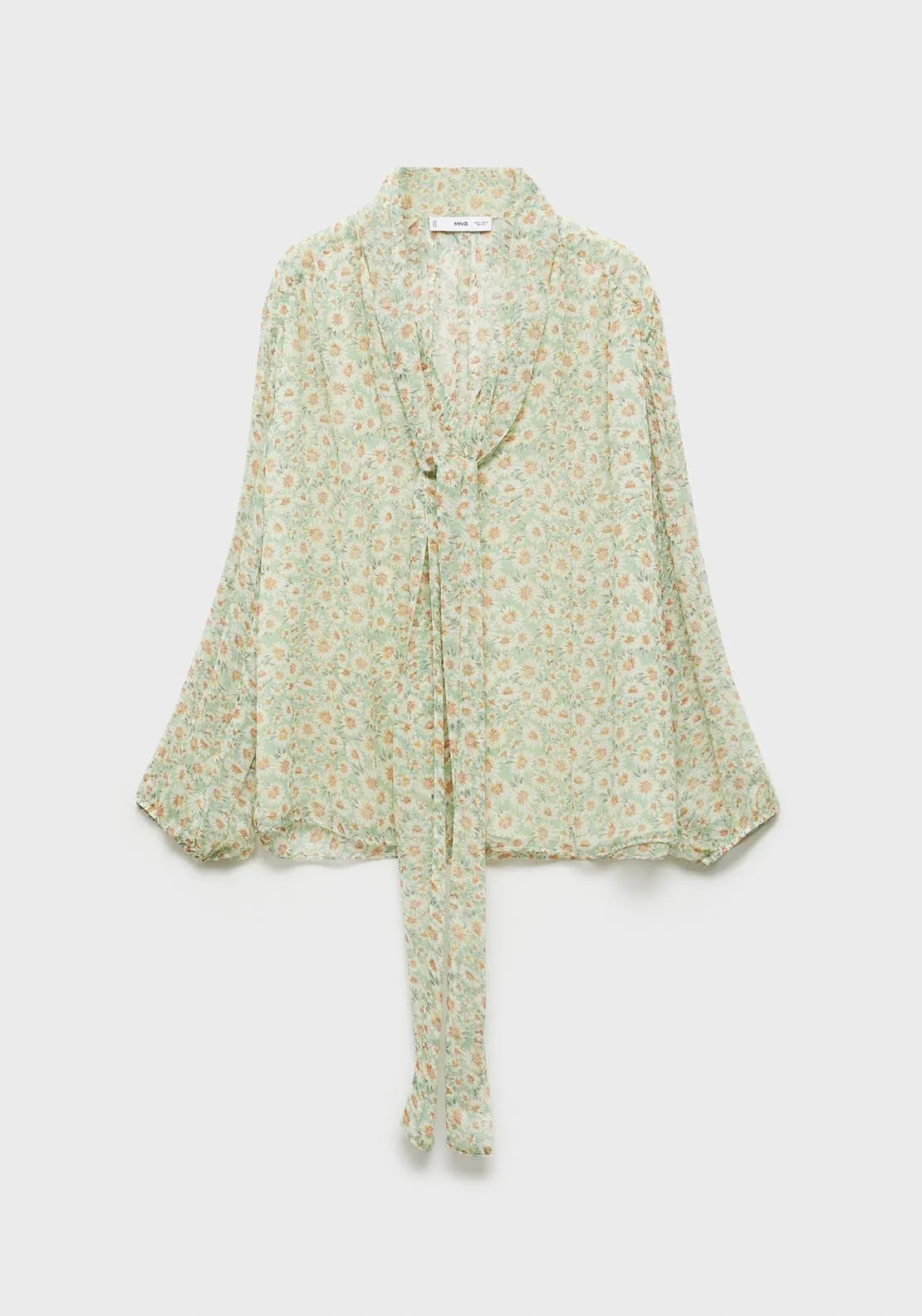 Floral tie blouse - Green