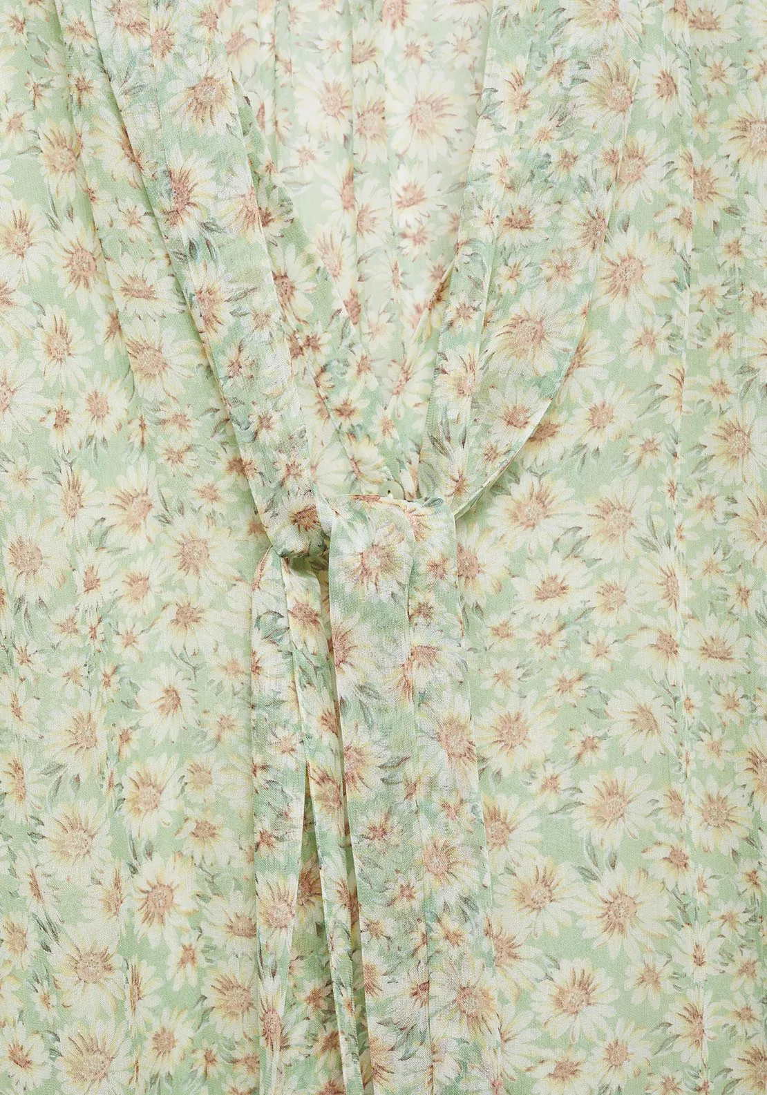 Floral tie blouse - Green