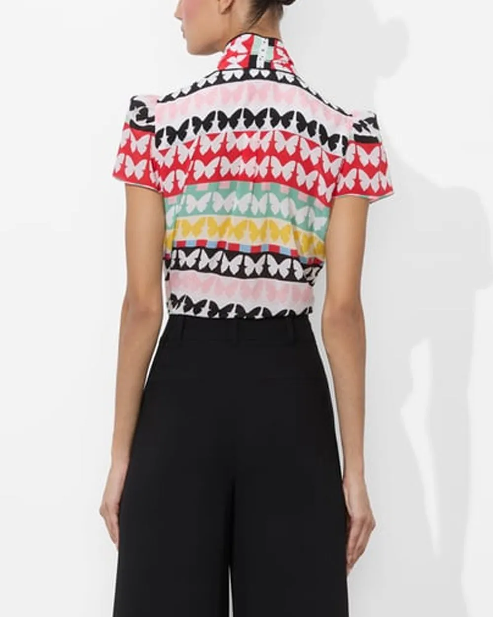 Flutters Jeannie Button Up Bow Blouse