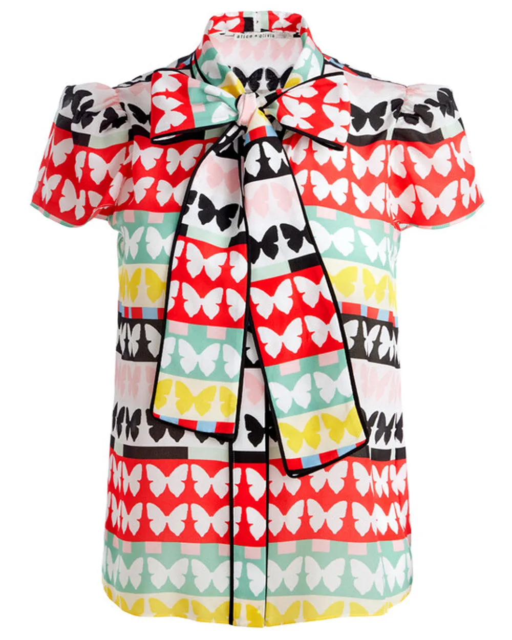 Flutters Jeannie Button Up Bow Blouse