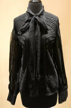 Flynow Sheer Silk Bowtie Blouse