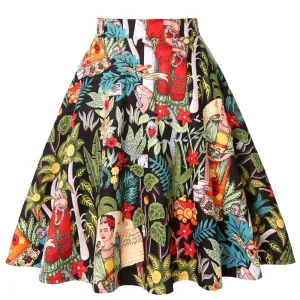 Frida Kahlo Jungle - Juliette Swing Skirt