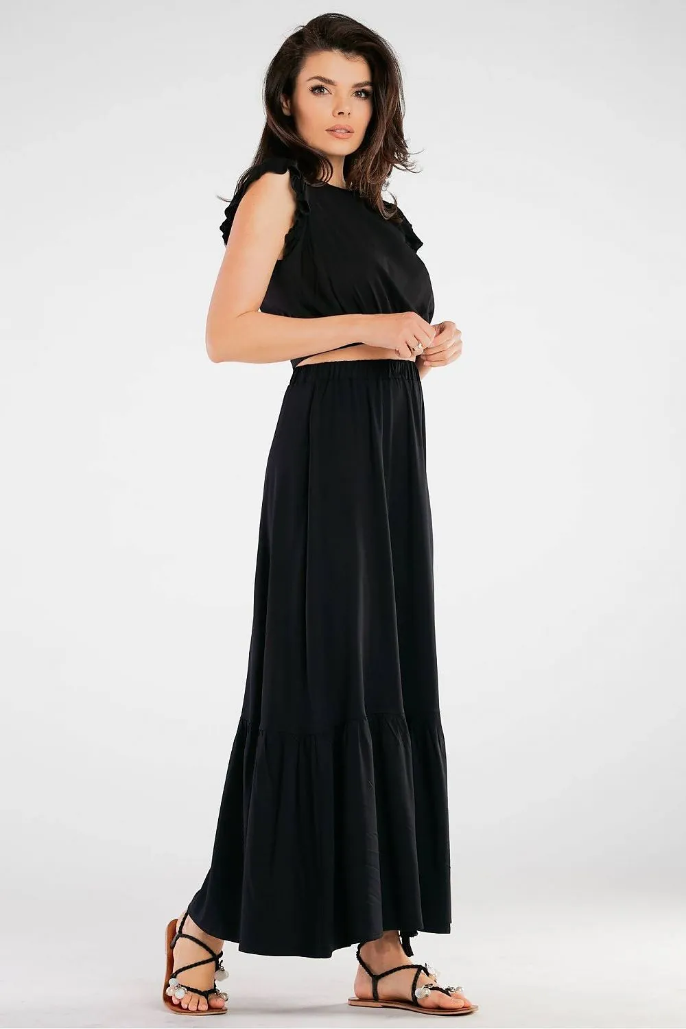 Frill Sleeve Back Tie Blouse