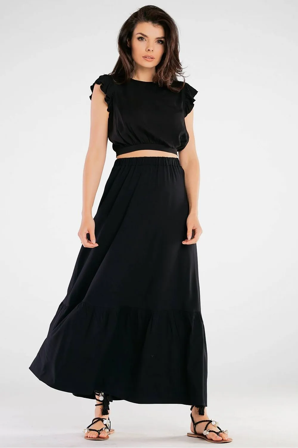 Frill Sleeve Back Tie Blouse