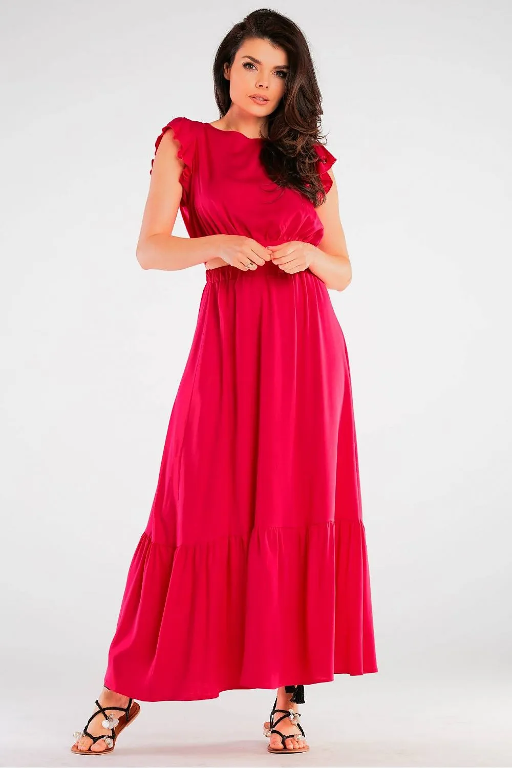 Frill Sleeve Back Tie Blouse