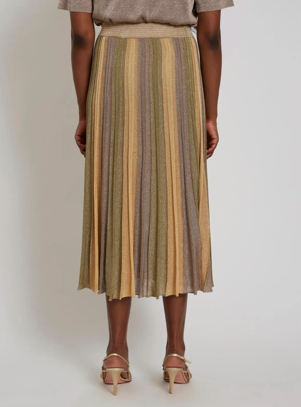 Gala Lurex Pleated Skirt - Green April Moon