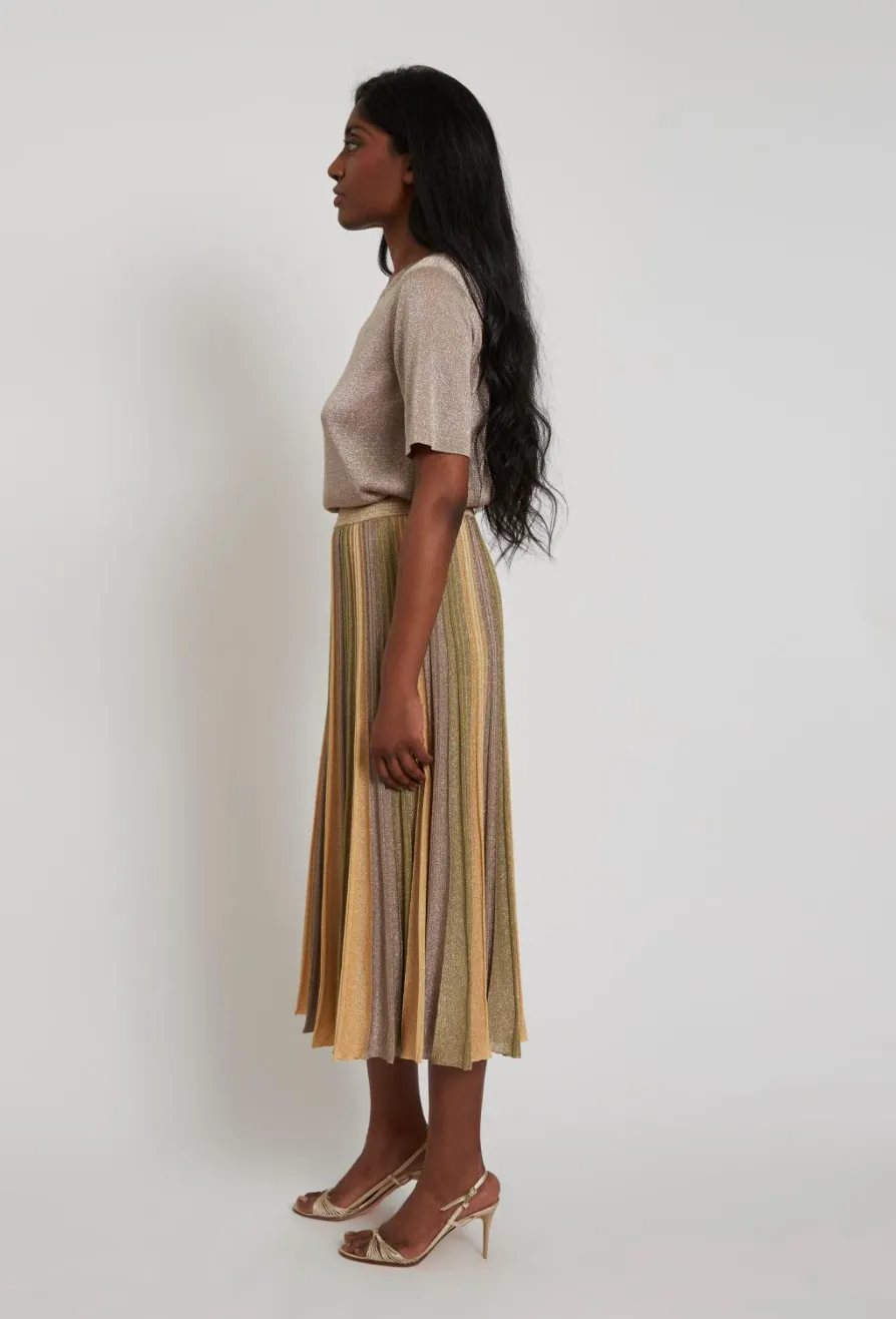 Gala Lurex Pleated Skirt - Green April Moon