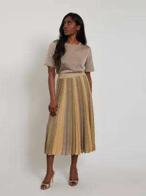 Gala Lurex Pleated Skirt - Green April Moon