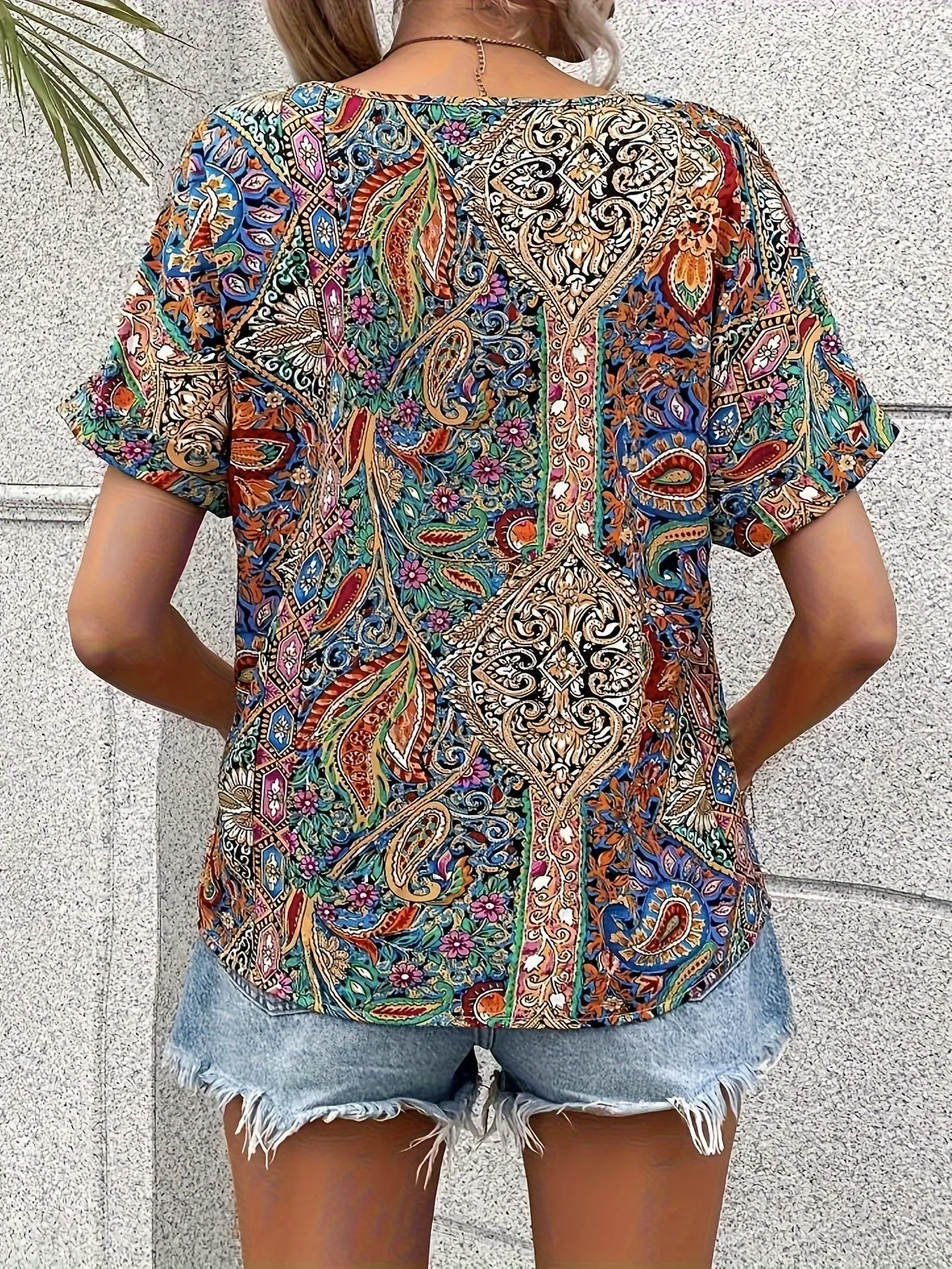 Ginnifer Vibrant V-neck Blouse