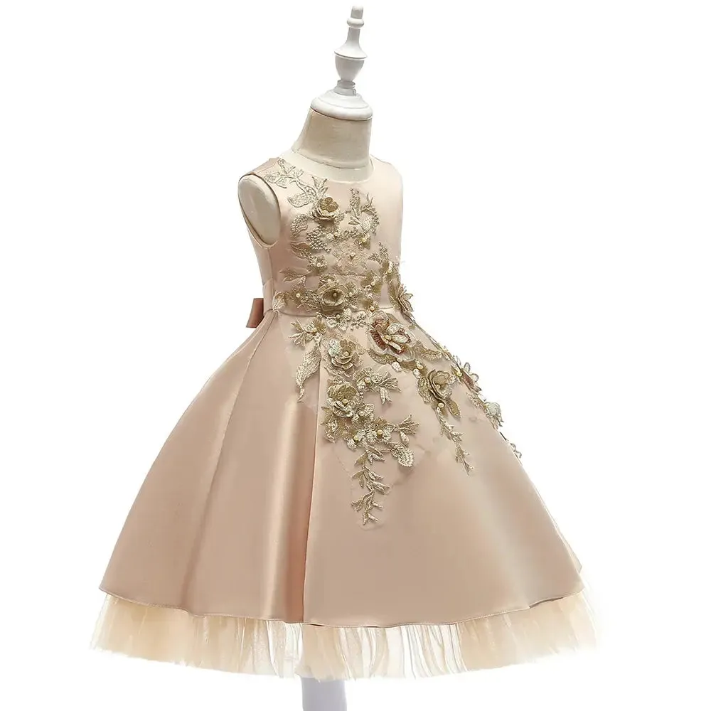 Girl Party Dress Kids Clothes For Girls Princess Elegant Clothes Luxury Gown Embroidery Pageant  Dress