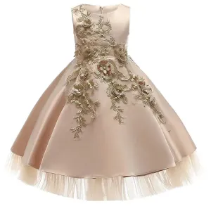 Girl Party Dress Kids Clothes For Girls Princess Elegant Clothes Luxury Gown Embroidery Pageant  Dress