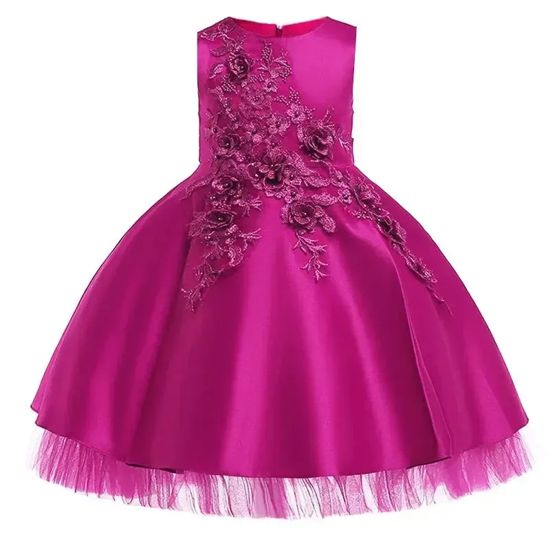Girl Party Dress Kids Clothes For Girls Princess Elegant Clothes Luxury Gown Embroidery Pageant  Dress